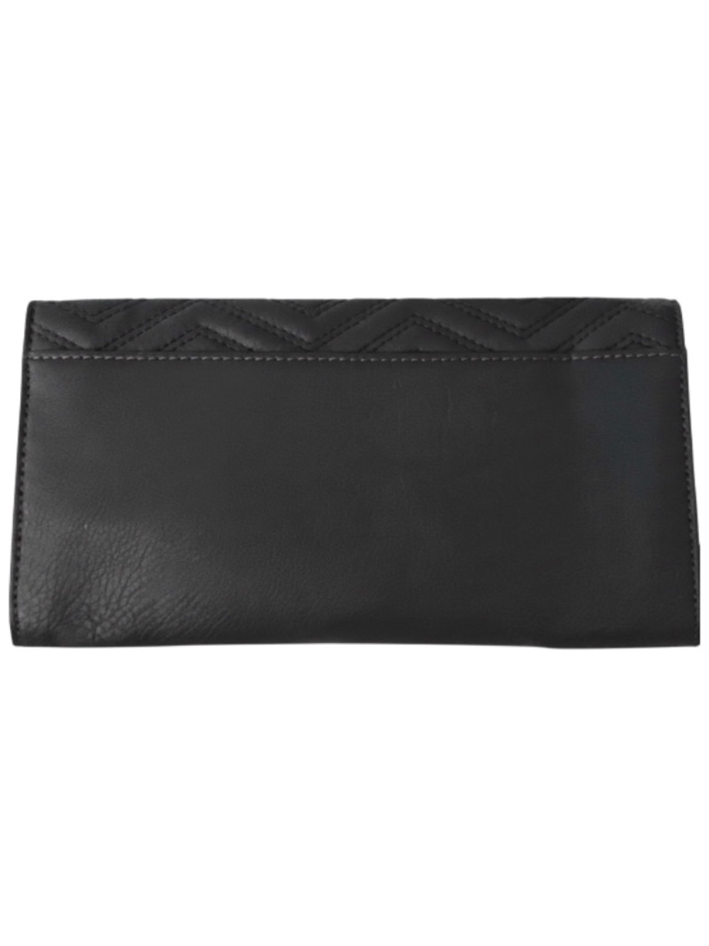 GUESS Cleopatra Black Chevron Quilted Faux Leather Flap Clutch Wallet Bag - Picture 3 of 6